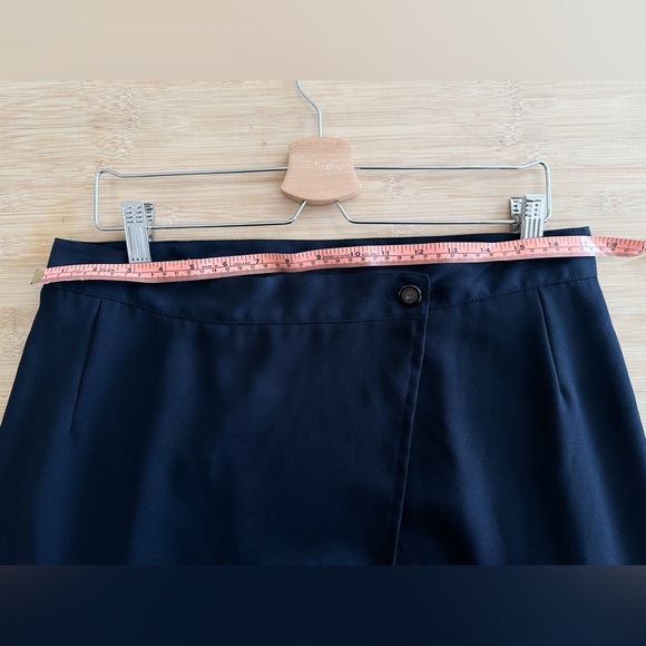 Vintage Pariscope Maxi Length Wrap Skirt With Slits - Dark Navy- Size Est. Large - Picture 8 of 8